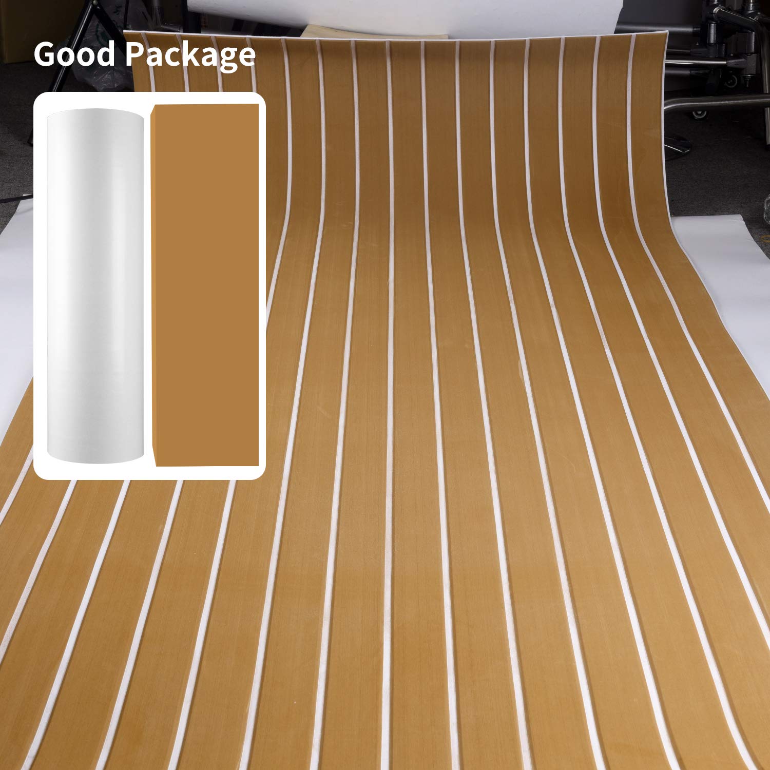 Marrone Tappetino Antiscivolo per Barca - Decking Barca Teak Sintetico Marino Tappetino Antiscivolo Impermeabile per Decorazione dello Yacht