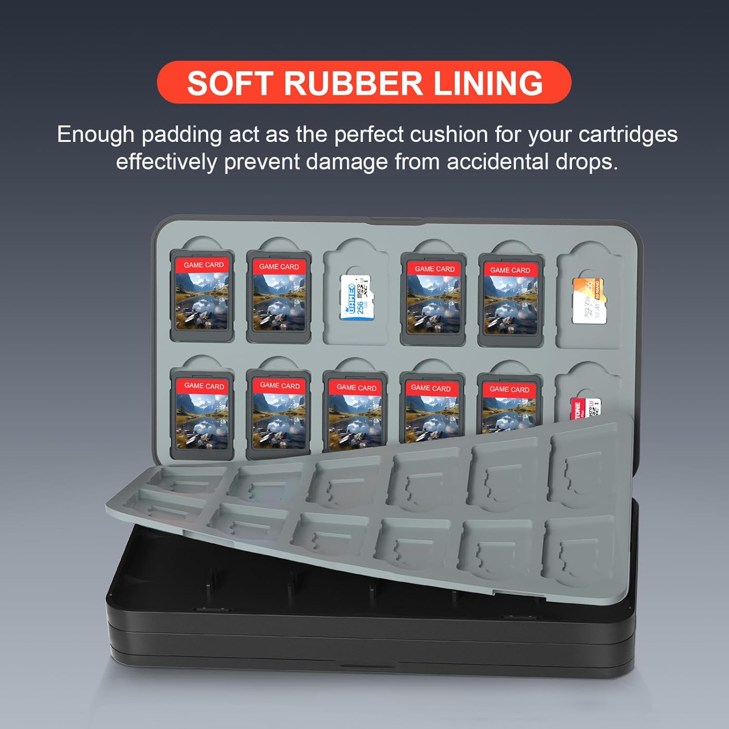 Switch Game Case Holder for Nintendo Switch/OLED/Lite with 72 Cartridge Slots+72 Micro SD Card Storage Portable Game Organizer Traveler Gift Accessory