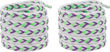Flat Laces, Cotton Feel, 0.4 inches (1 cm) Wide, Hood Lace, 2 Color Laces, Stylish, Shoe Laces, Cross Pattern, Colored Laces, Lunch Bag, Shoelaces, Stylish, Presence 78.7 inches (200 cm), 2