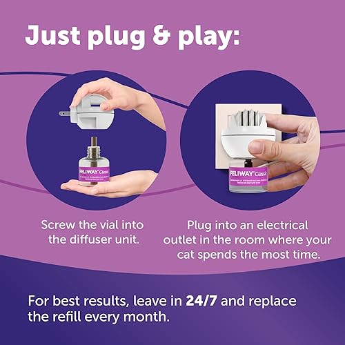 Miniatura 7 de FELIWAY® Classic 30 Day Cat Calming Refill for Pheromone Diffuser, 48ml - Helps Reduce Common Signs of Stress in Cats & Kittens, Enhanced Calming