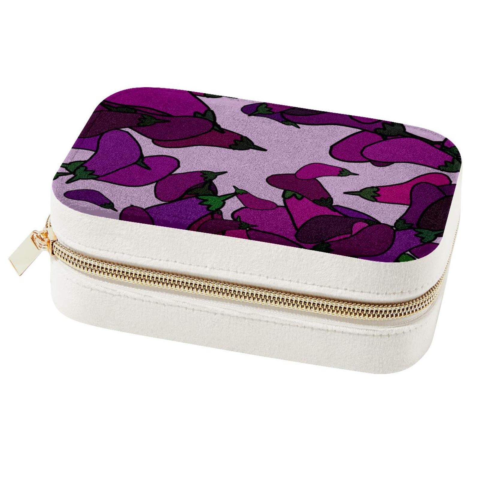 Boîte à bijoux de voyage aubergine idéale pour week-end et vacances