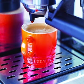 Le Creuset Stoneware Espresso Mug, 100 ml-Volcanic, red Flame