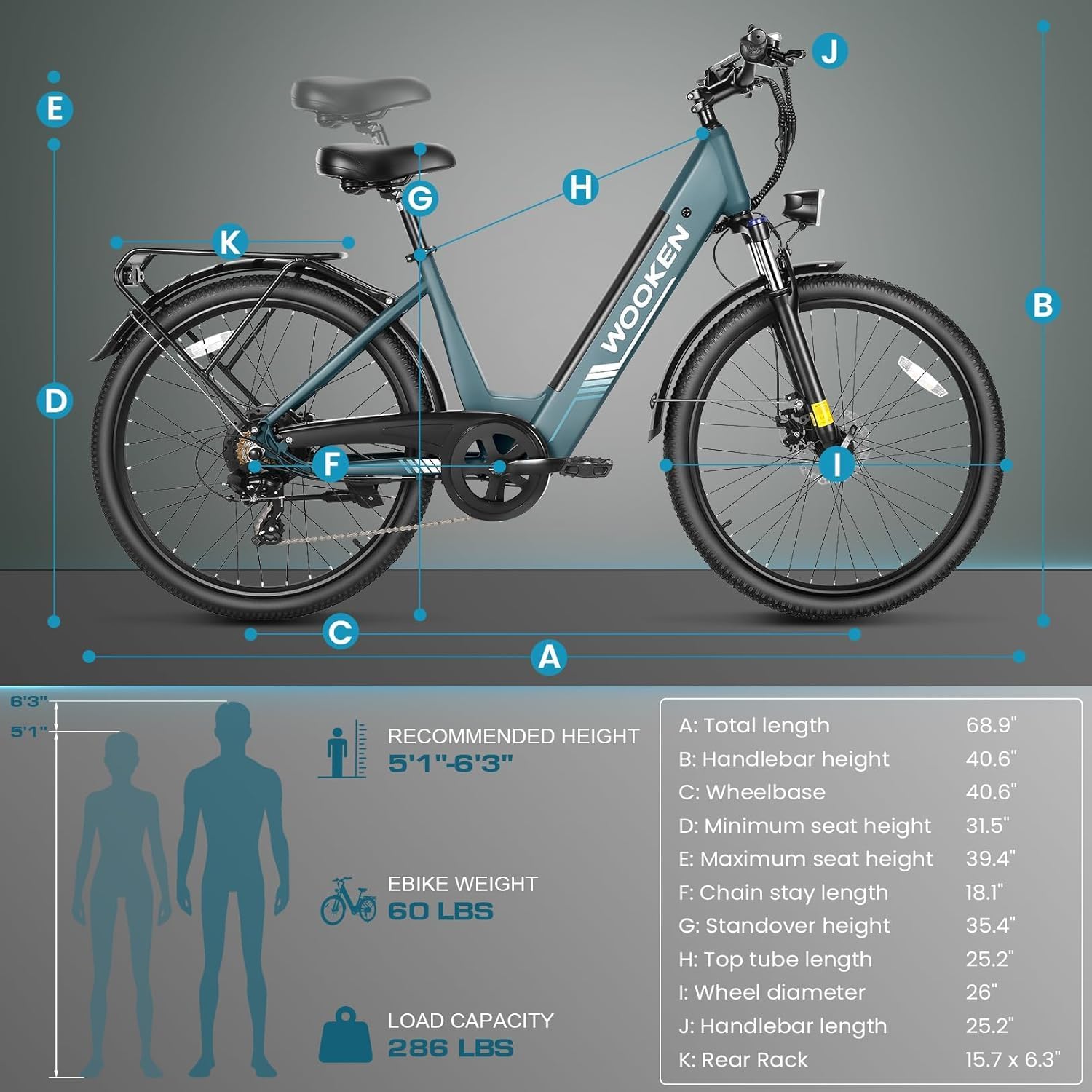 TotGuard Electric Bike for Adults, Peak 1000W Ebike, 26" Step Through Electric Commuter Bike, Electric Bicycles for Women Men with 48V 499Wh Removable Battery, 7 Speed, SGS Certified to UL2849