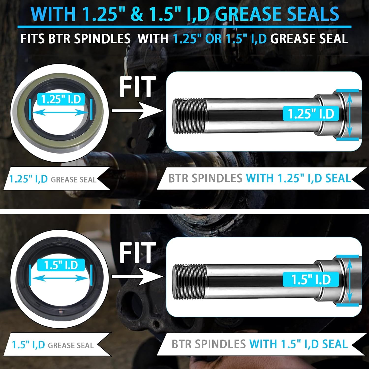 iBroPrat 4Sets L44649 / L44610 Bearing Kits, 2000-2200LB Boat Trailer Axle Bearing Kit for 1-1/16'' BTR Hub Spindle has D Shape Groove with 1.25" I.D and 1.5" I.D Grease Seal, Tang Washer Cotter Pin