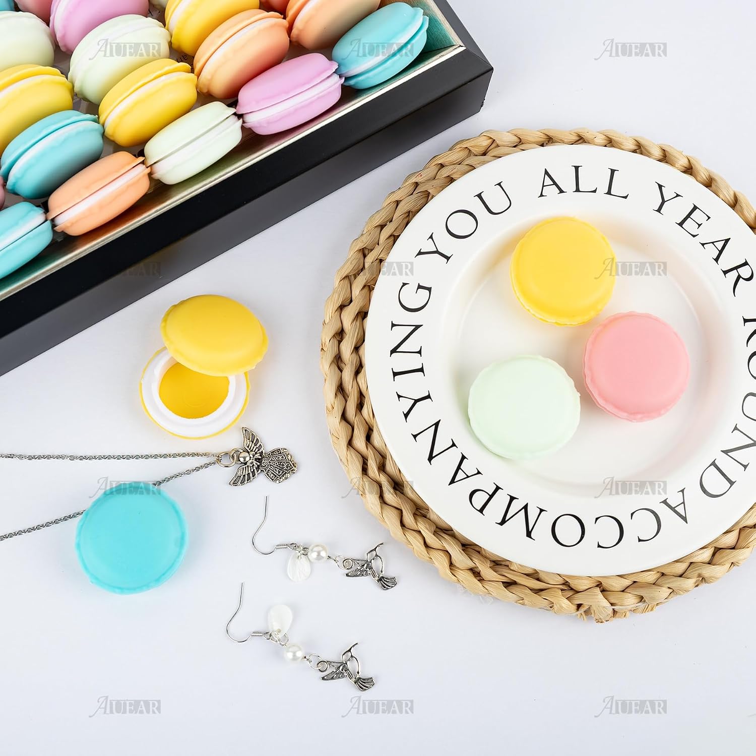 AUEAR, 18 Pack Macaron Case Candy Box Jewelry Storage Organizer image 4