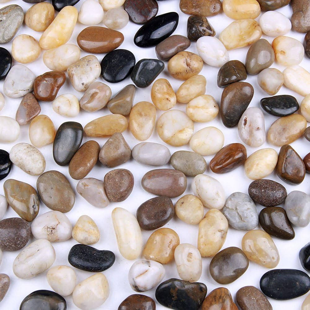 skullis 5 Pounds River Rocks, Pebbles, Garden Outdoor Decorative Stones, Natural Polished Mixed Color Stones : Patio, Lawn & Garden