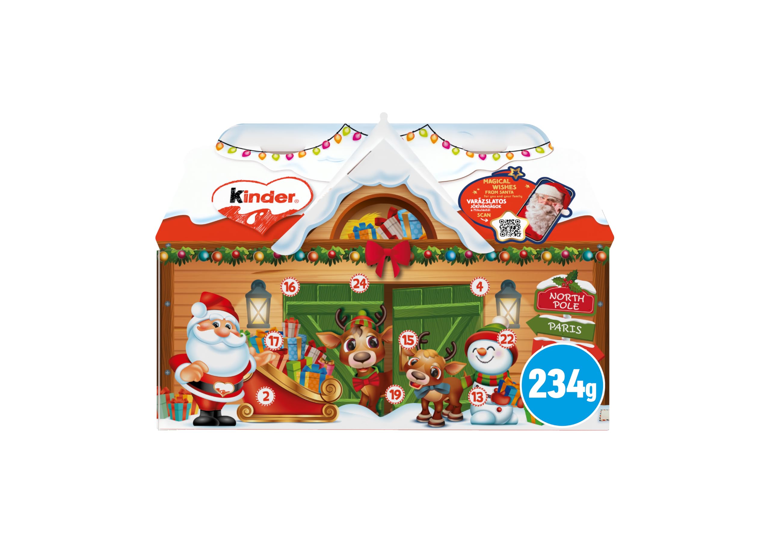 Kinder Chocolate House Christmas Advent Calendar 2026, Pack of 24 (234g) | Great Christmas Chocolate Gift, 5 Different Variants, 24 Mini Kinder Christmas Treats, Kinder Advent Calendar