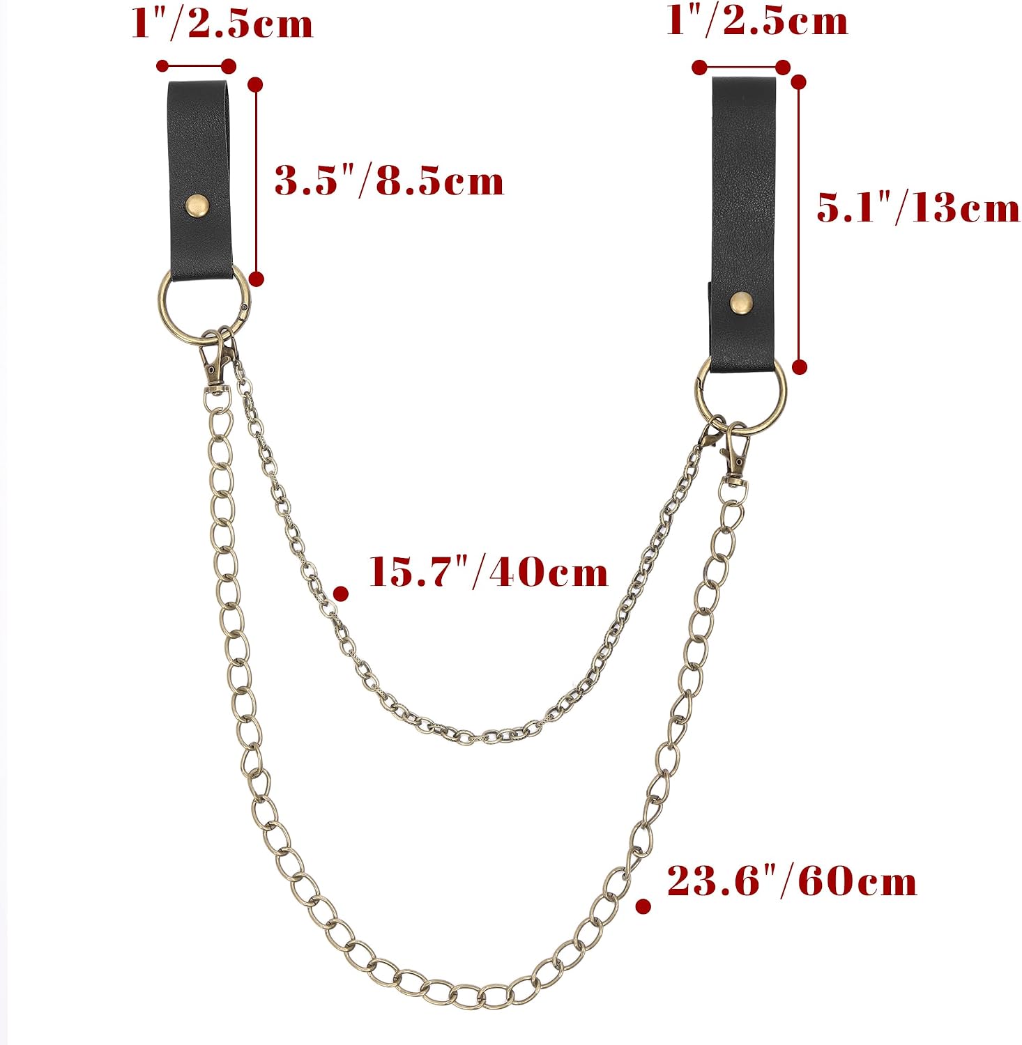 Medieval Belt Accessories Skirt Hike Hangers with Chain For Waistband PU Leather Vintage Renaissance Dress