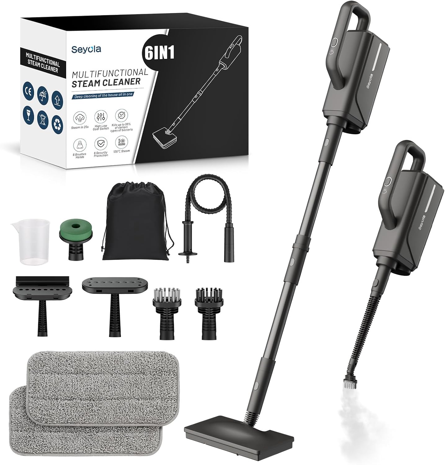 Steam Mop for Floor Cleaning, Steam Cleaner for Home with Handheld 6-in-1 Multi-function Attachments for Hardwood Floors, Clothes,Windows,Tiles Grout,Furniture,Carpet Cleaning