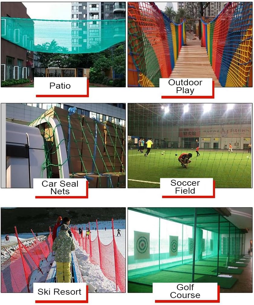 Playground Nets,Banister Guard Protection Rope Net for Stairway Fence,Heavy Duty Sports Netting for Baseball Softball Basketball Lacrosse,Versatile P