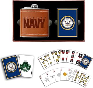 Military Gift Shop Navy Flask and Playing Card Set