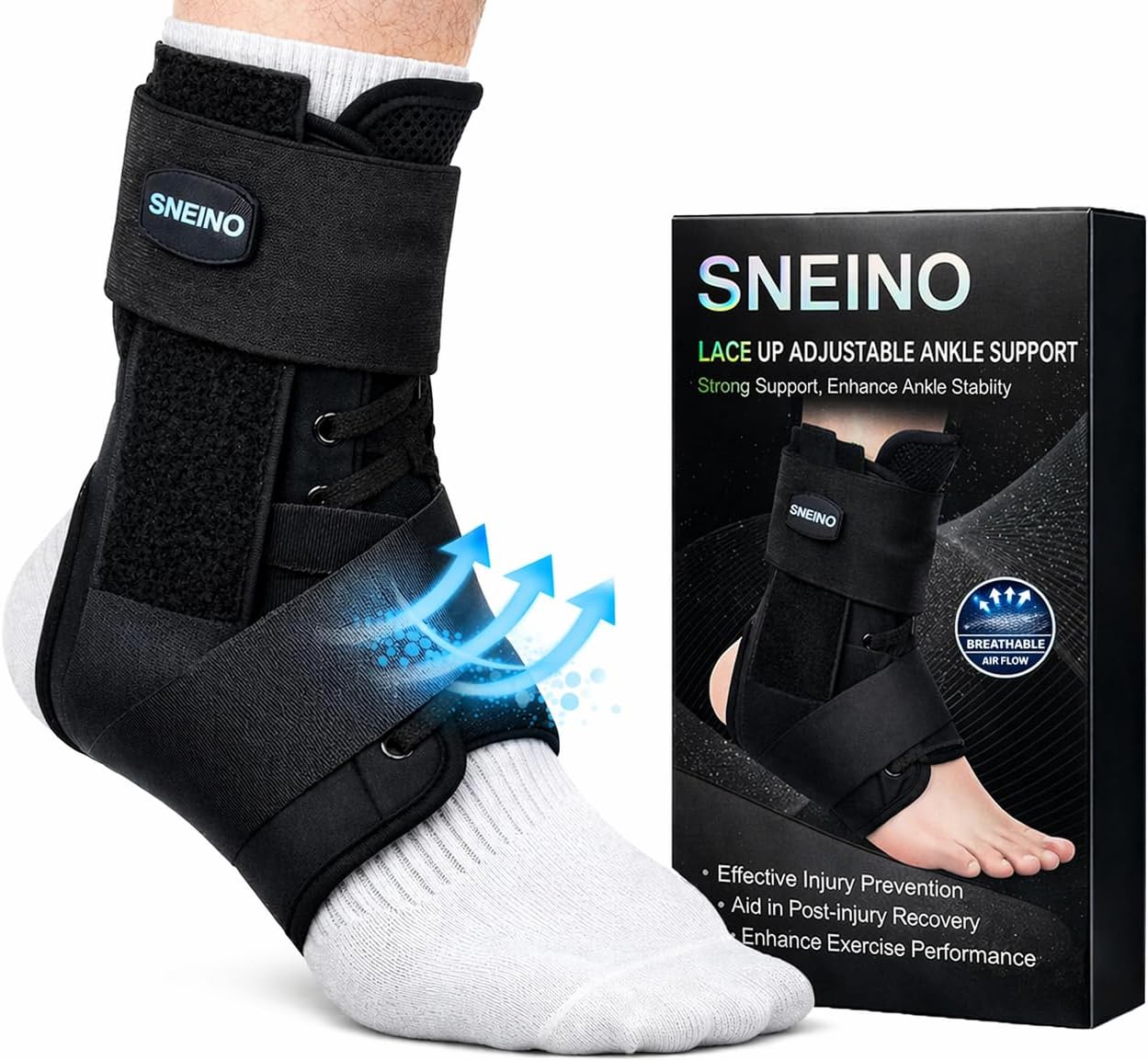 Lace up Ankle Brace for Women & Men - Ankle Support Brace for Sprained Ankle, Ankle Stabilizer for Achilles,Tendon,Sprain,Injury Recovery, Sports, Running, Basketball, (X-Large)