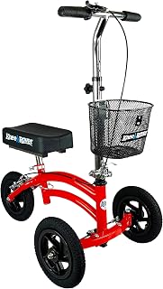 Small Petite Adult All Terrain KneeRover Jr - Steerable Knee Walker Knee Scooter Crutches Alternative in Red