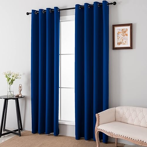 Miniatura 2 de PICKLUC Cortinas opacas con ojales de 84 pulgadas de largo, 2 paneles, cortinas de ventana con bloqueo de luz para sala de estar, aislamiento