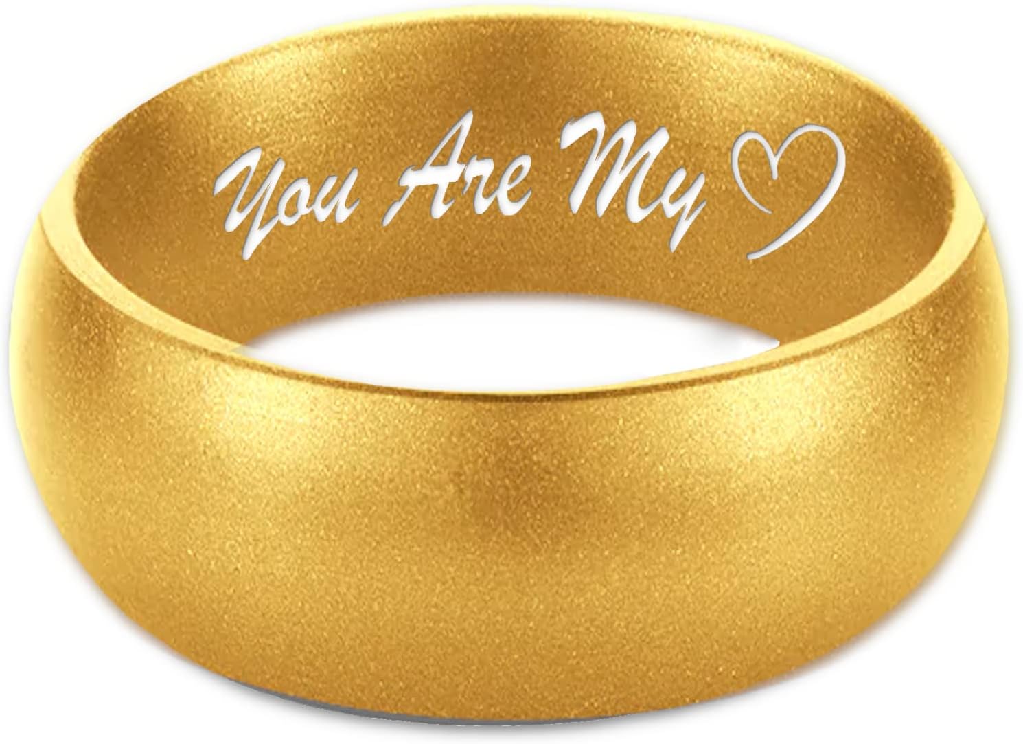 CUSTOM ENGRAVED Men's Silicone Wedding Band Active Flex Ring - Personalize Any Text, Symbol, Image - SHIPS NEXT DAY - Image 2