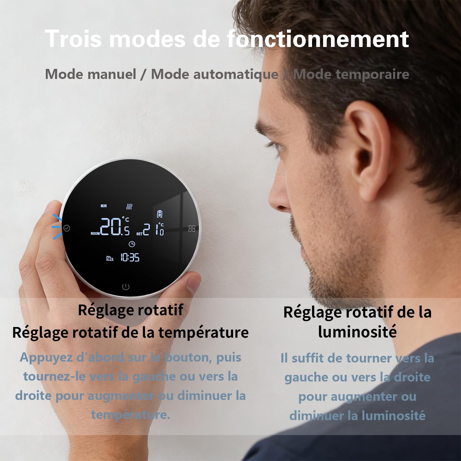 Thermostat Connecté pour Chaudière à Gaz/Chauffage à l'eau Au Sol Murale 3A
