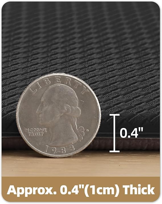 Color G Kitchen Mat 44 x 150 cm, Heavy Duty Anti Fatigue Standing Mat, Kitchen Rug Waterproof, Non-slip, Oil Resistant Leather for Standing Desk, Kitchen Floor, Office (Black)