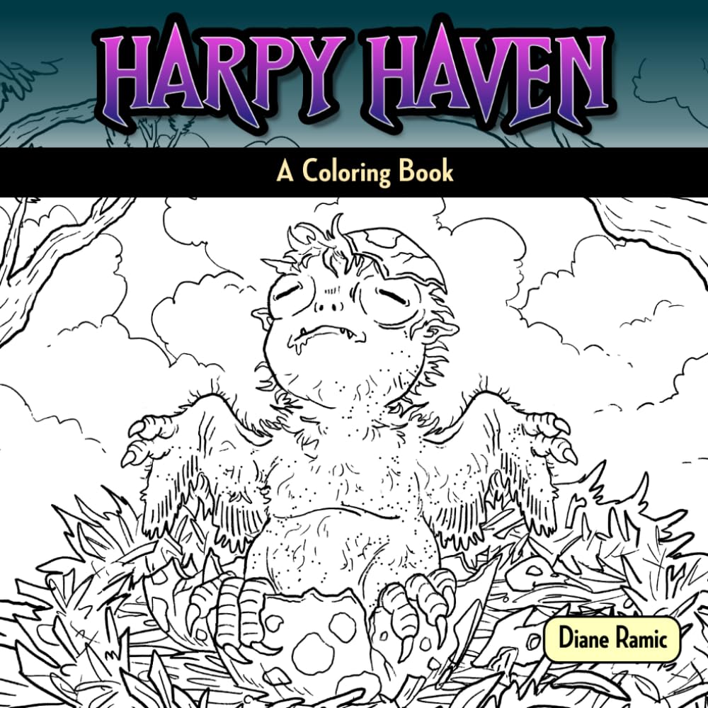 Harpy Haven: A Human-Bird Monster-Themed Coloring Book