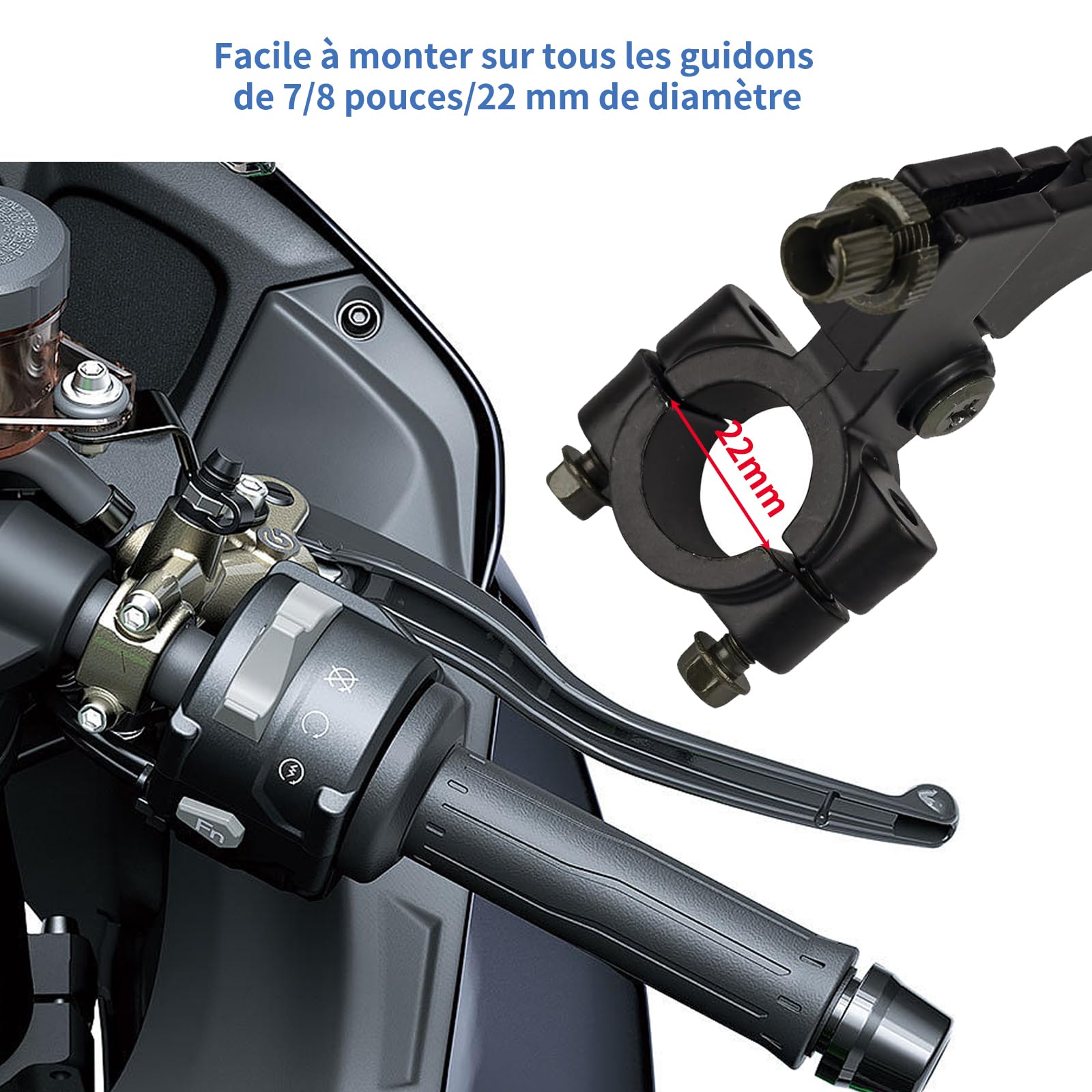 Leva del Freno Moto, Leva Frizione Sinistra per 50cc-125cc Dirt Pit Bike Scooter, Nero 22mm 7/8"