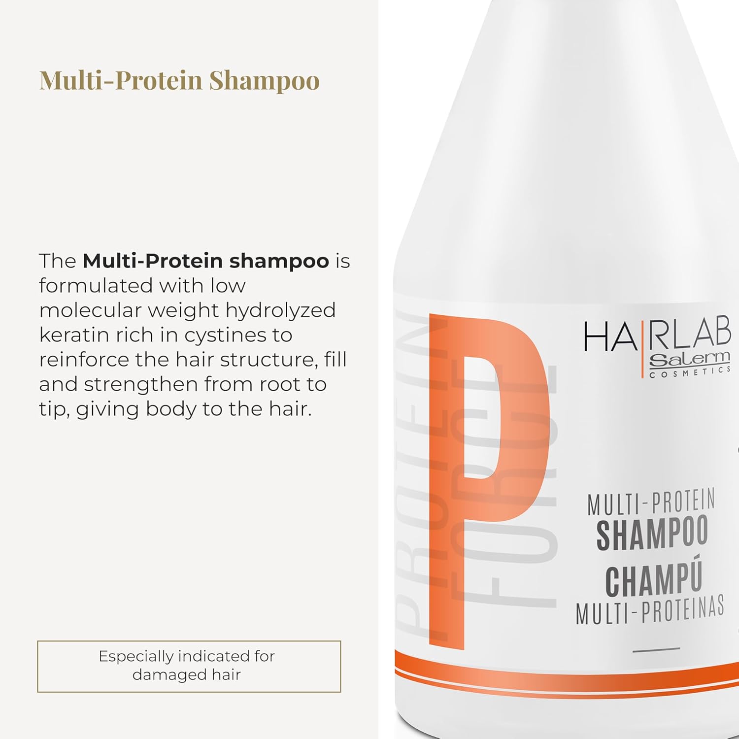 SALERM - Fortifying Shampoo - Multi-Protein Hair Lab Shampoo - 300 ml - Helps Nourish and Strengthen Hair - Adds Volume - Paraben-Free