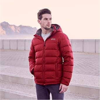 NORTH RIDGE Men's Tech Down II Hooded Down Jacket, Winter Puffer Coat