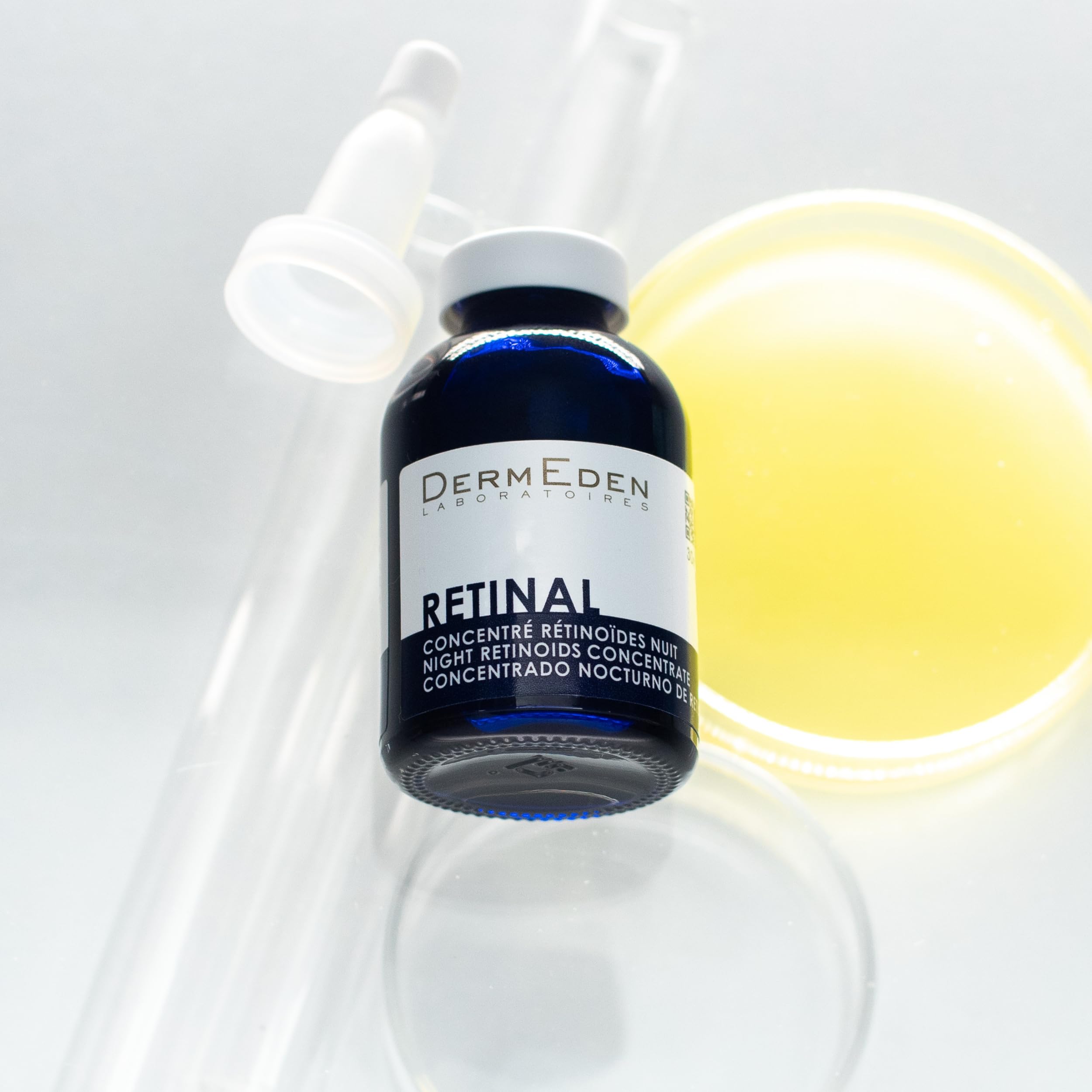 Laboratoires DermEden - Concentré Rétinal Nuit 30 ml - Réduit les rides, Stimule le collagène et Améliore la fermeté de la peau - Rétinal - Fabrication Française