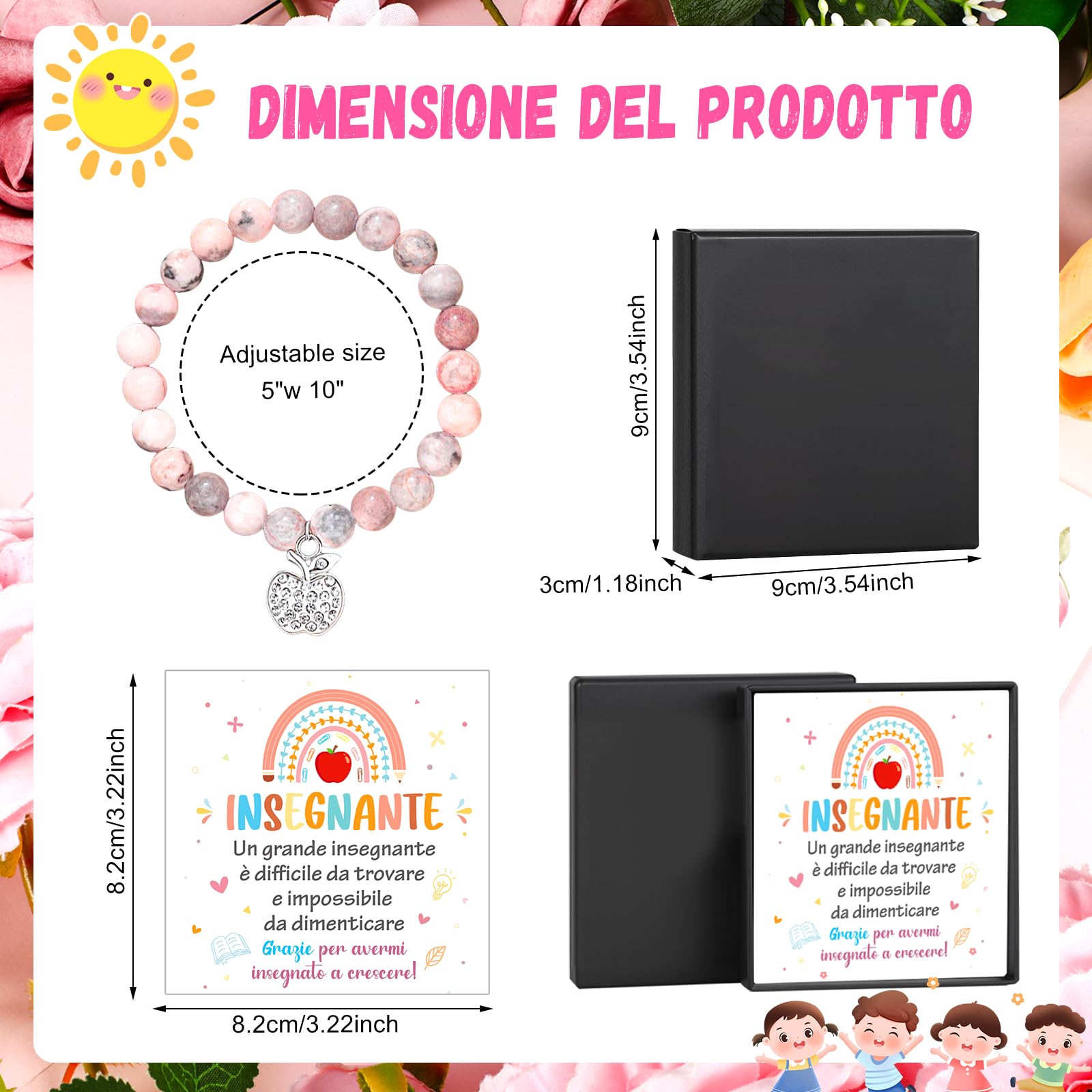 Appreciation - Bracciale A Serpente Regolabile Per Donne - Regalo Per Insegnanti, Laurea, Compleanno - Acciaio Inossidabile Con Sacchetto In Velluto - 3