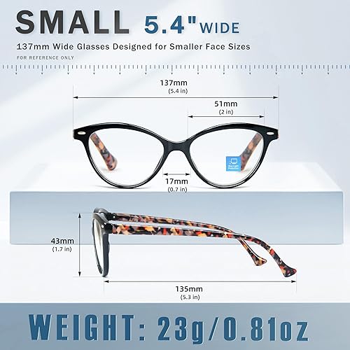 Miniatura 5 de HEEYYOK Gafas de lectura con bloqueo de luz azul para mujer, paquete de 4, lentes de lectura de 1.75 pulgadas con anti UV, ojo de gato, cara