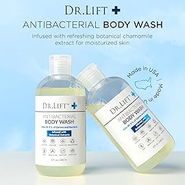 DR. LIFT Antibacterial Body Wash, Refreshing Scent, Hydrating Shower or Bath Cleanser With Citric Acid, Spirulina, and Lemon, Clean Moisturizing Formula, Vegan, Paraben and Phthalate Free, 8 Fl Oz