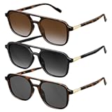 Retro Aviator Sunglasses for Women Men:Polarized Trendy Vintage 70s Rectangle Womens Shades Sun Glasses UV Protection