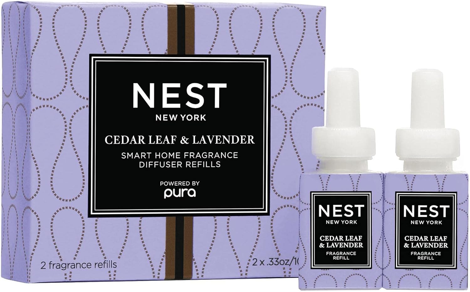 NEST New York Cedar Leaf & Lavender Smart Home Fragrance Diffuser Refill, Set of 2
