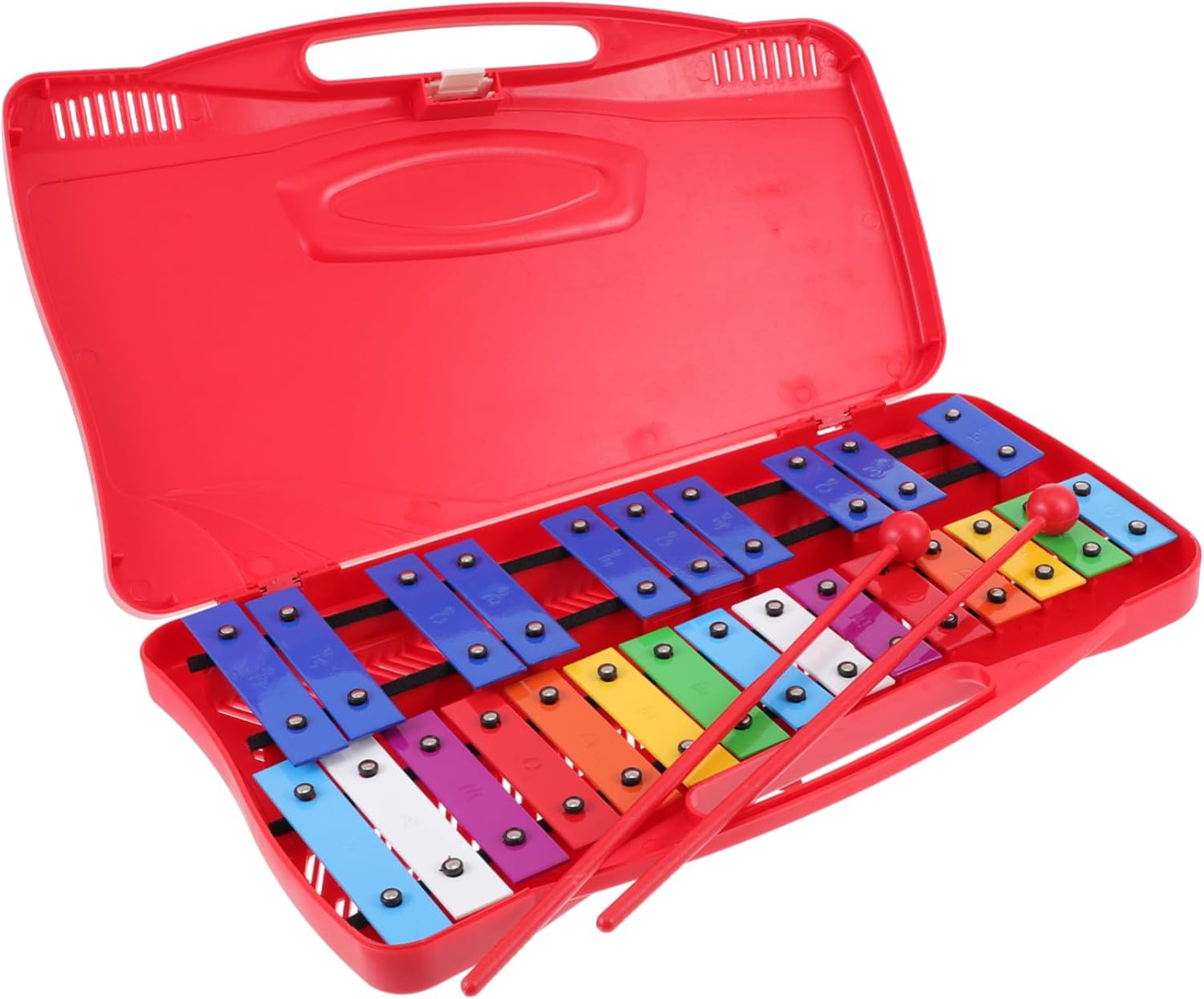 Abaodam Note Colorful Metallophone Musical Toy for Boy Girl Percussion Instrument with Aluminum Plates Educational Music Development for Toddlers Red Design