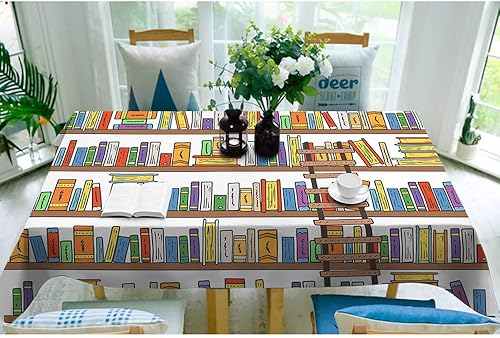 Miniatura 3 de AOYEGO Mantel rectangular para libros, estanterías, manteles rectangulares para tienda, biblioteca, club de lectura, escaleras, manteles,