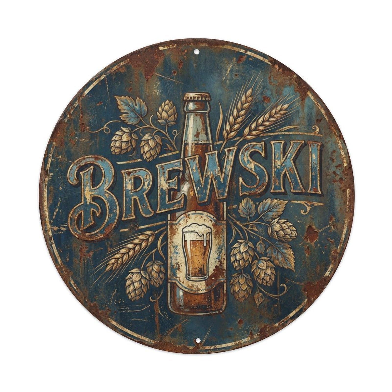 Fyrn Style Metal Tin Sign Vintage Beer Hops Brewski Retro Bar For Pub