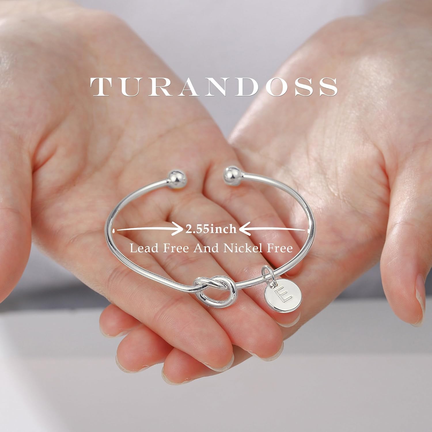 Turandoss Initial Bracelets for Women - Dainty Knot Letter A-Z Initial Bracelet for Women, Personalized Cuff Bangle Bracelet for Women, Jewelry for Women - Image 4