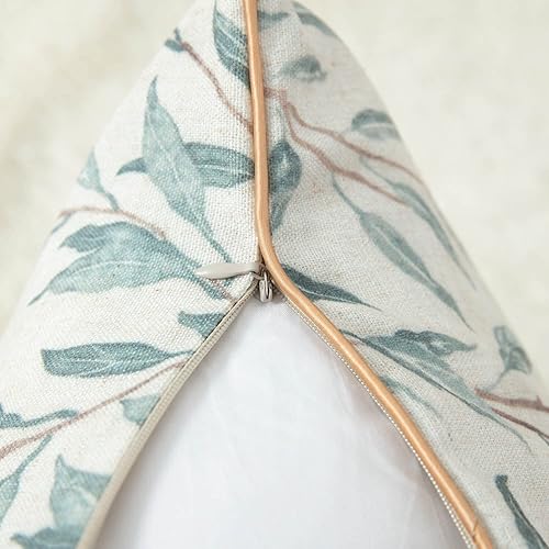 Miniatura 8 de VOGOL Cenefas de cortina con estampado de hojas azules, bolsillo para barra, cenefa de 52 x 18 pulgadas para ventana pequeña, paquete de un panel