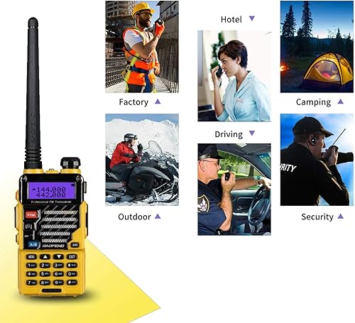 Miniatura 10 de BAOFENG UV-5R+ Plus Radio bidireccional, largo alcance para adultos, recargable con auricular, walkie talkie para exteriores, 144-148 420-450 MHz,