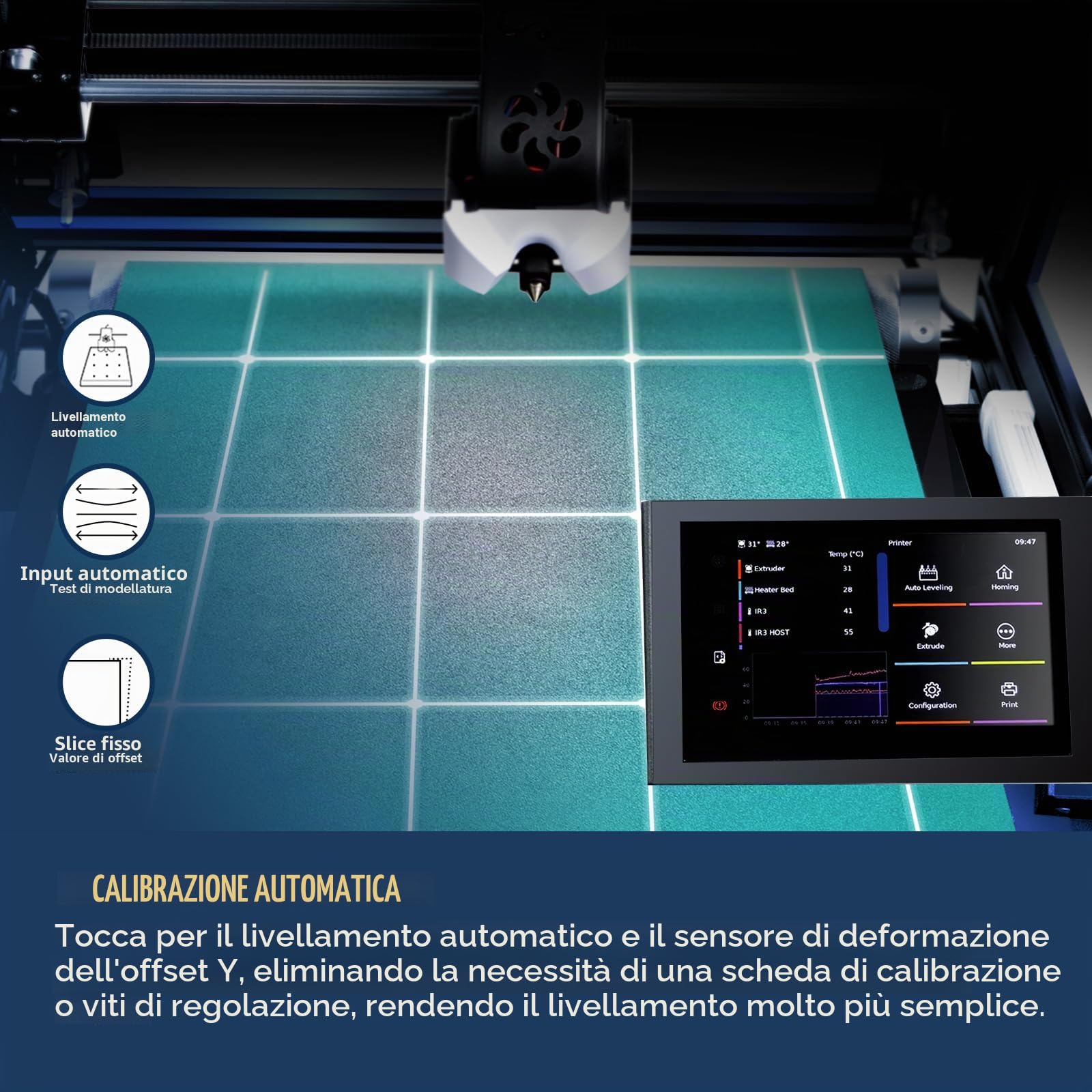 IdeaFormer IR3 V2 - Stampante 3D con nastro trasportatore, 250 × 250 × ∞ mm, cintura in metallo Z, pile e stampa veloce, max 400 mm/s
