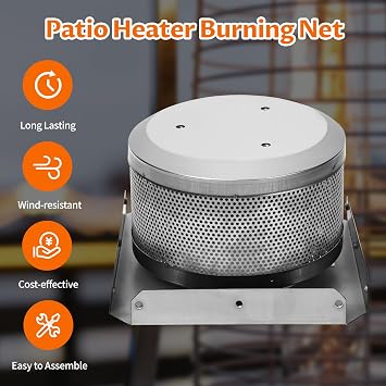patio heater replacement parts, outdoor heater replacement parts, Base 4-Sided Pyramid Patio Heater Replacement Parts 304 Stainless Steel, Screen & Base for Square Glass Tube Heaters