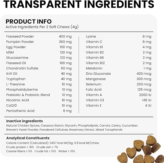 29 in 1 Dog Vitamins and Supplements 200 Ct Advanced Dog Multivitamin Chews