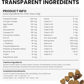 29 in 1 Dog Vitamins and Supplements 200 Ct Advanced Dog Multivitamin Chews