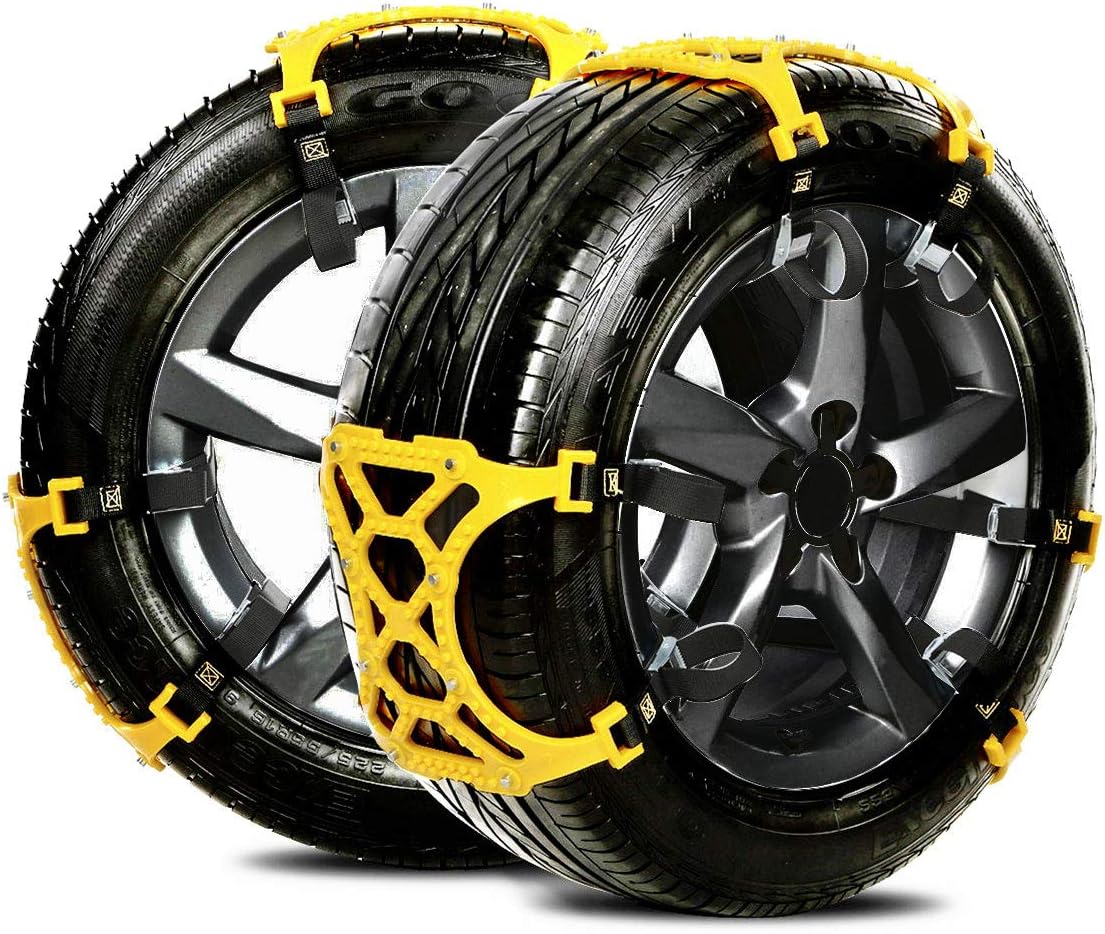 Anti-Slip Chains for Car, SUV Chain Tire Emergency Thickening Anti-Snow Chain, Fits for Most Car/SUV/Truck - Set of 6