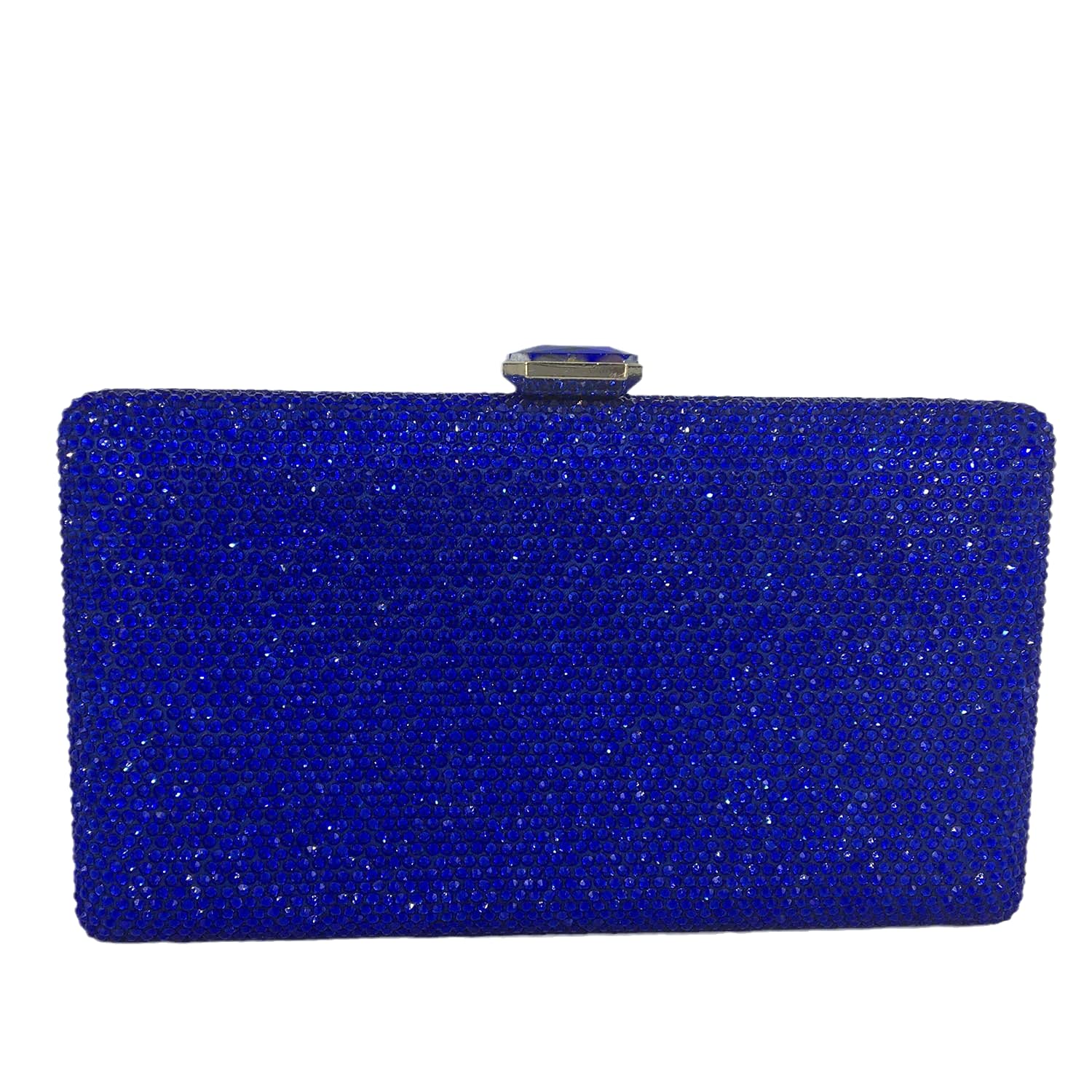 Boutique De FGG Elegant Crystal Evening Bags for Women Formal Party Box Clutch Wedding Rhinestone Handbags Bridal Purse (Royal Blue)