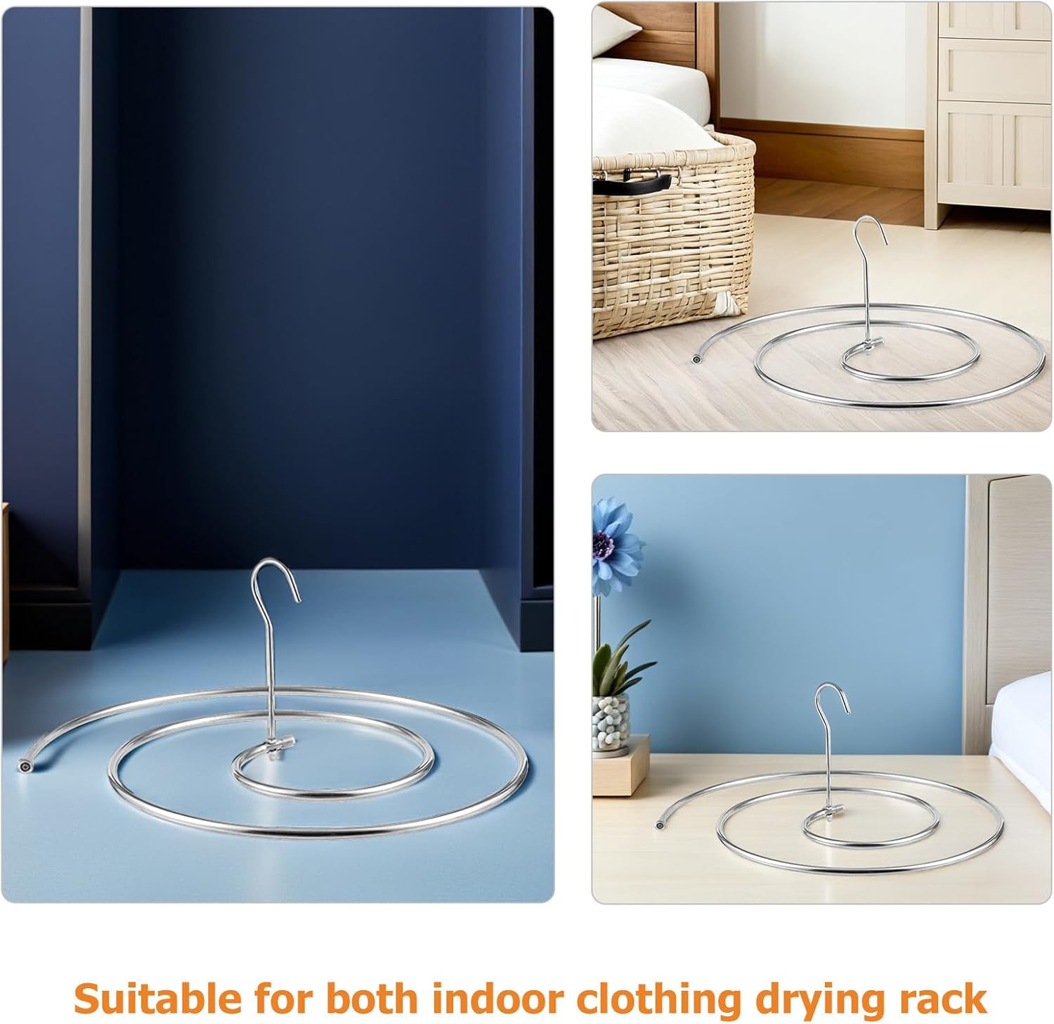 4pcs Spiral Bed Sheet Dryer Hanger: Round Drying Rack Stainless Steel for Blankets Towels Comforters - Spiral Drying Hanger for Balcony Living Room