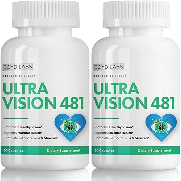 Ultra Vision 481 Eyesight Support with Lutein, Quercetin, Biotin and Bilberry for Eye Health Support, 60 Capsules 2