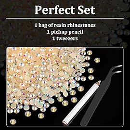 4000pcs 4mm Resin Rhinestones Bulk, Light Yellow AB Flatback Round Jelly Rhinestones Non Hotfix Crystal Gems Large Quantity Wholesale for DIY Crafts Clothes Bottles Face Makeup Manicure