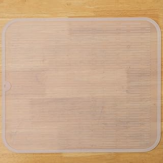 Silicone Dish Drying Mat for Multiple Usage,Easy clean,Eco-friendly,Heat-resistant Silicone Mat for Kitchen Counter or Sink,Refrigerator or Drawer Liner Translucent XL 18 inches x 16 inches
