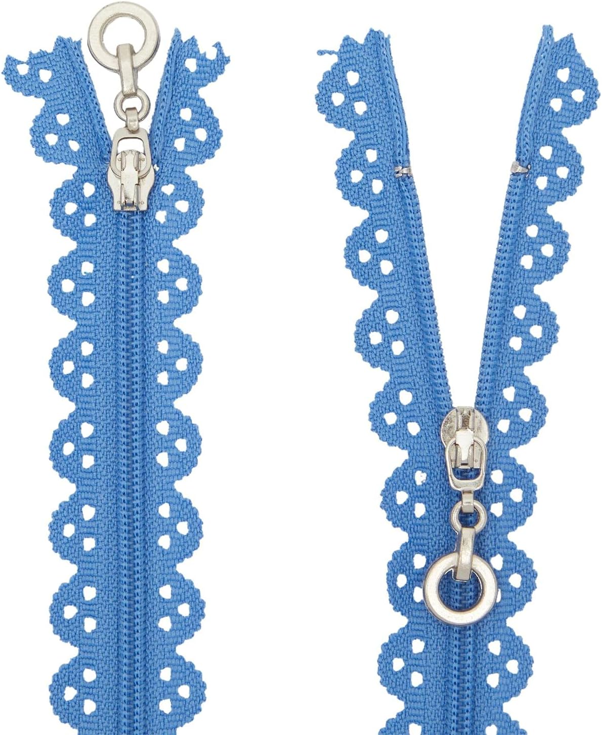 50 Pieces Lace Zippers 16 inch, 25 Colors Nylon Coil Flower Zipper for DIY Craft & Sewing (#3 Closed End)