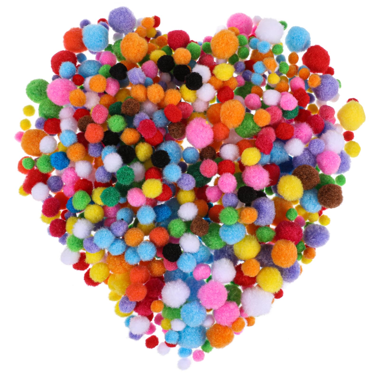 Pom Poms 100 Pcs Craft Making Assorted Sizes 10mm-30mm Multi Colors High-Elastic Mini Pom Poms Soft and Fluffy Arts and Crafts for Creative Craft Art DIY Material