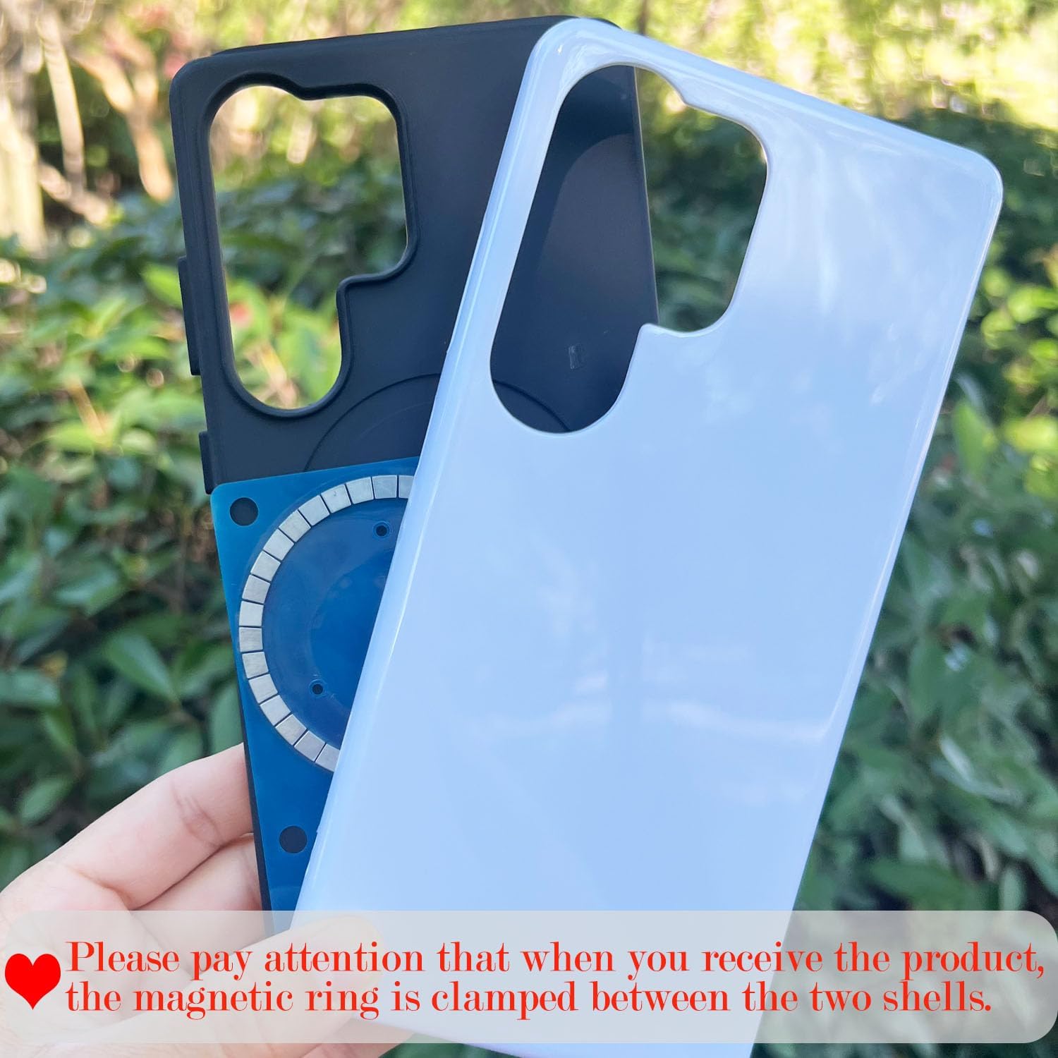 JUSTRY 5PCS 3D 2 in 1 Sublimation Film Phone Case for Samsung Galaxy S25 Ultra, Blank 3D Coated DIY Customizable Film Cases + Magnets, Bulk Covers Compatible with Magnetic Charger Glossy